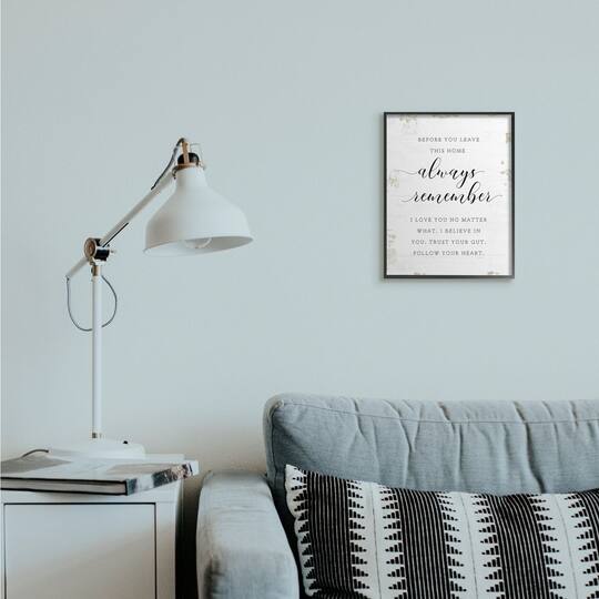 Stupell Industries Always Follow Your Heart Phrase Country Home Charm Framed Wall Art